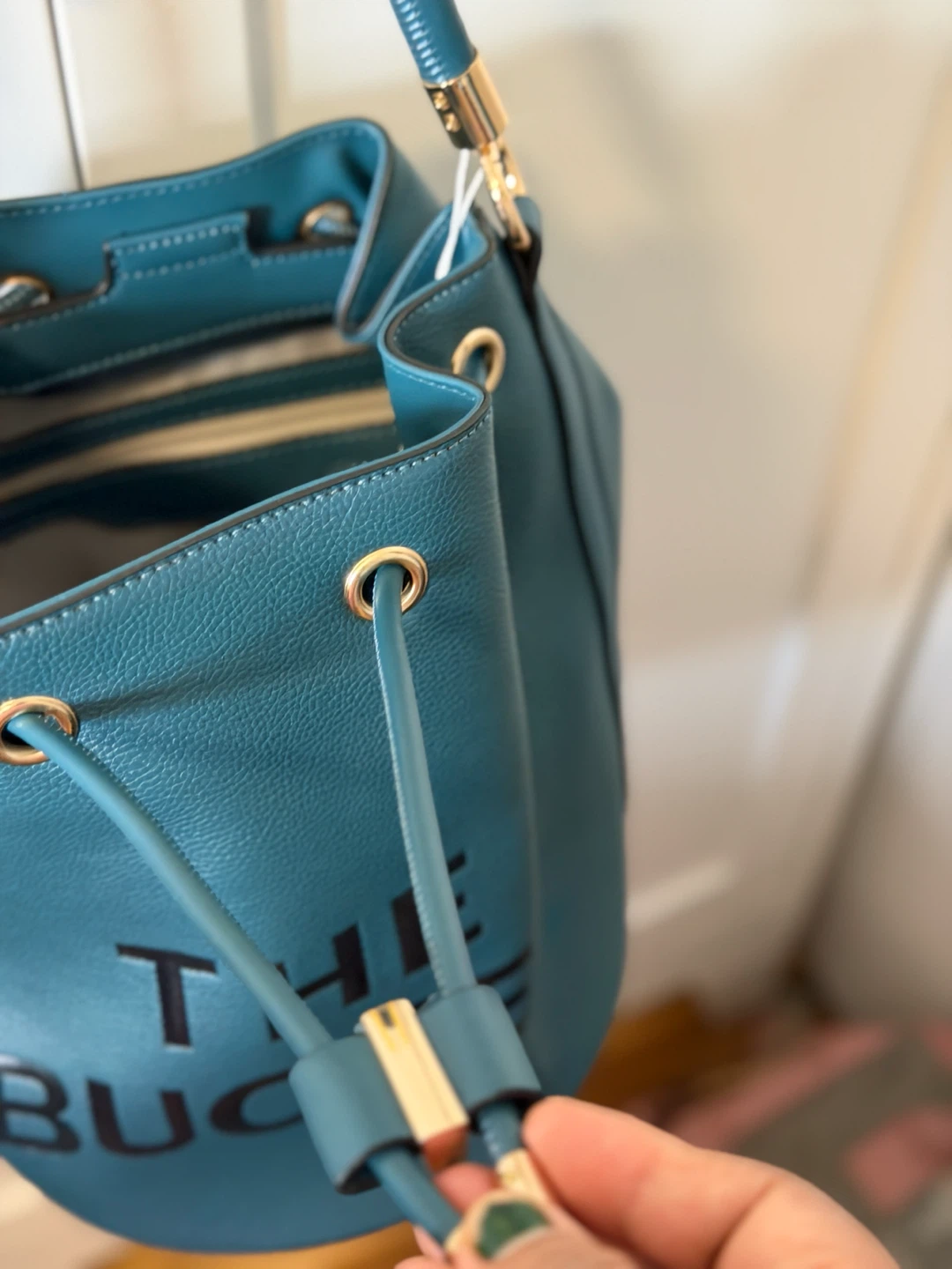 Teal "The Bucket" Drawstring Handbag - photo 3