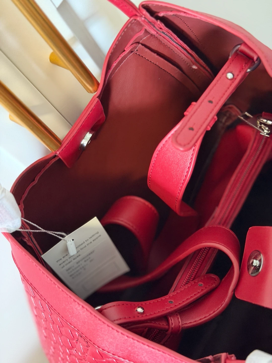 NEWBELLA Red Woven Tote Handbag - photo 3