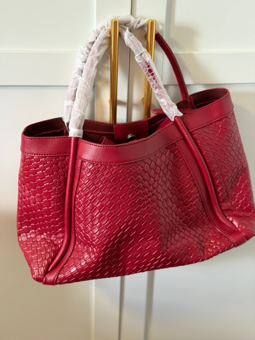 NEWBELLA Red Woven Tote Handbag - photo 4