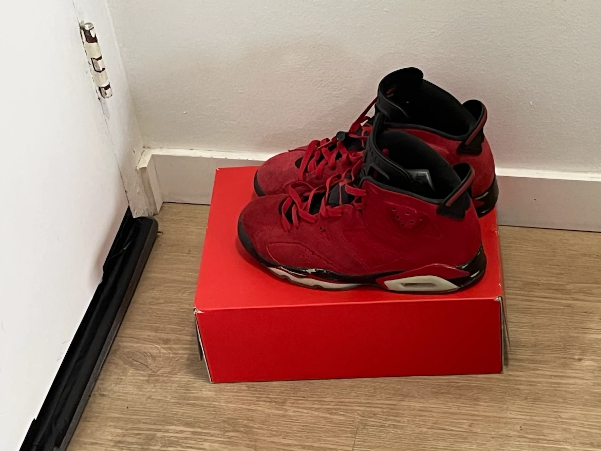 Jordan 6 Red Suede Sneakers