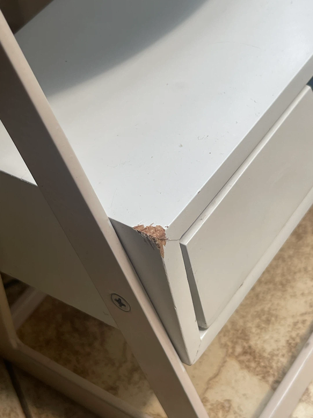 White Vanity Mirror with Drawer - photo 5