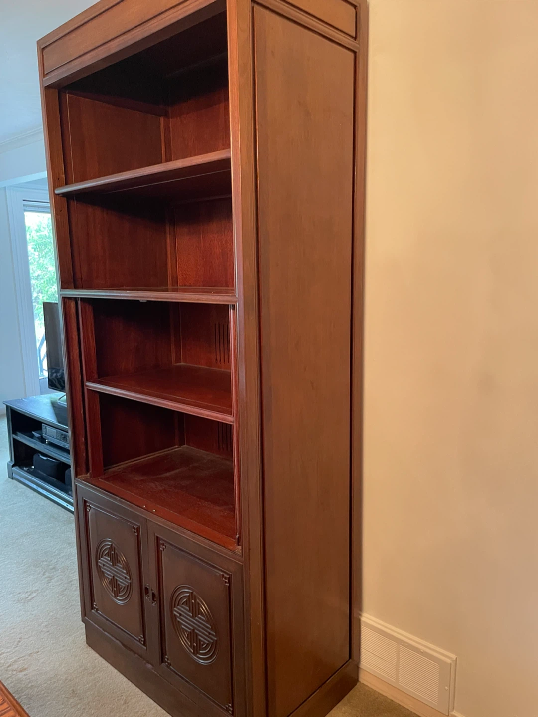 Wooden Bookshelf with Cabinet - photo 2