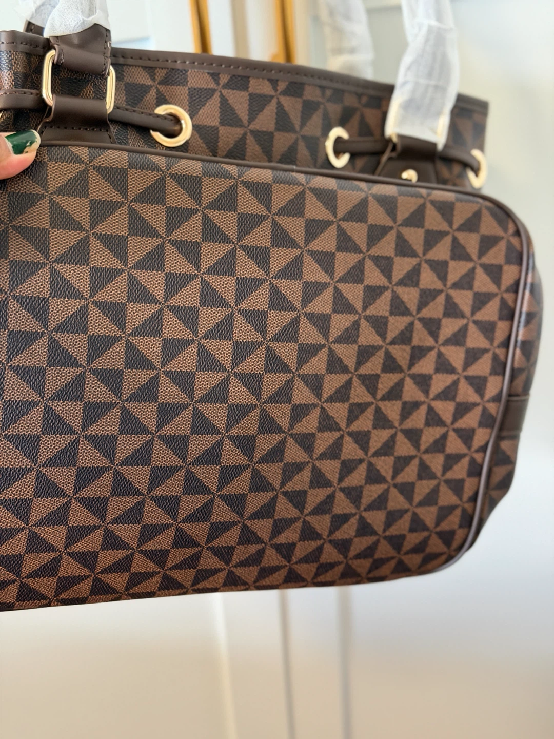Brown Monogram Tote Bag with Shoulder Strap - photo 4