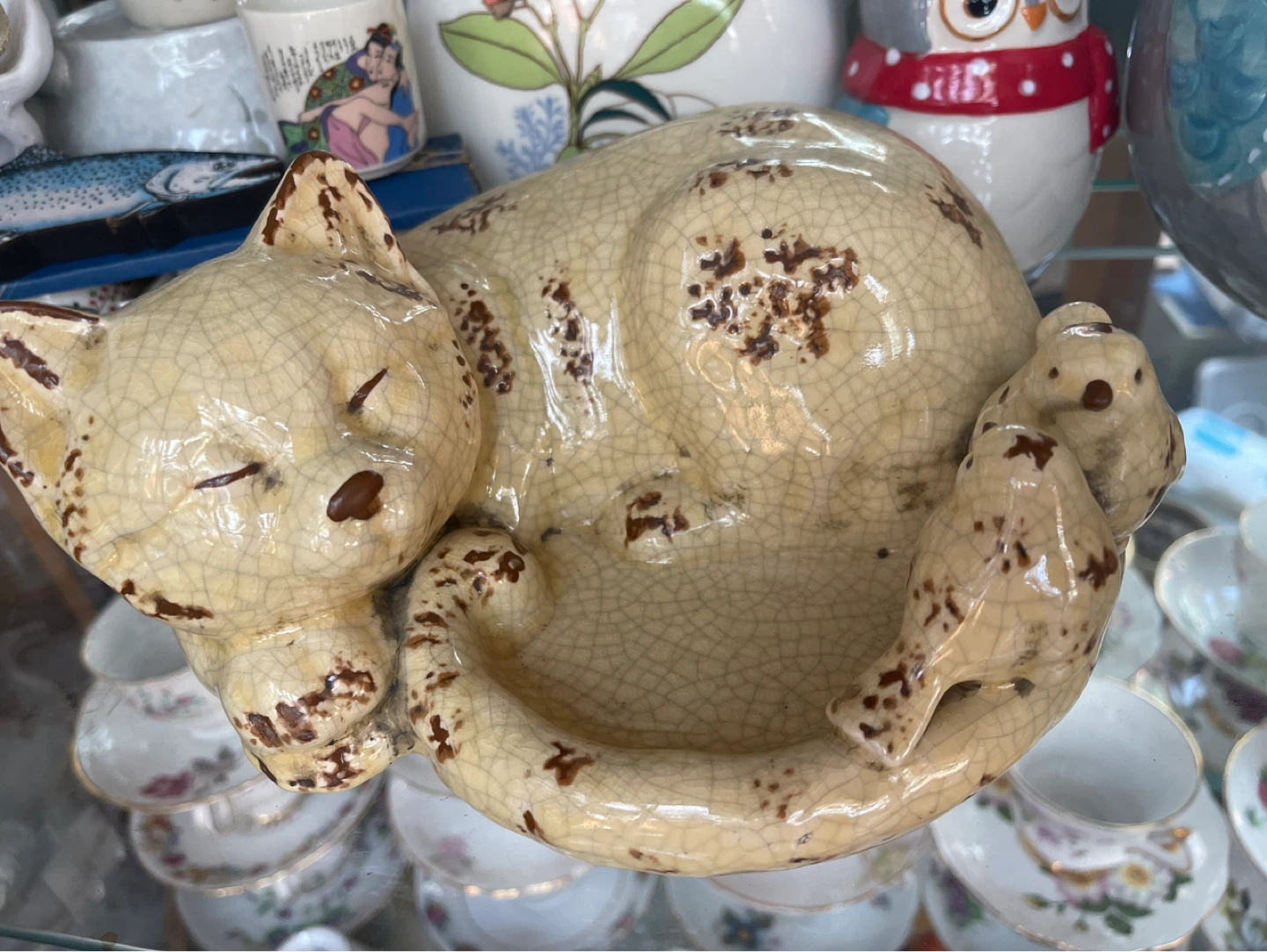 Ceramic Cat with Birds Trinket Dish - photo 4