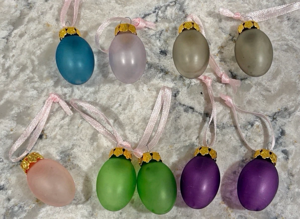 Vintage Glass Easter Egg Ornaments (Very Fragile)