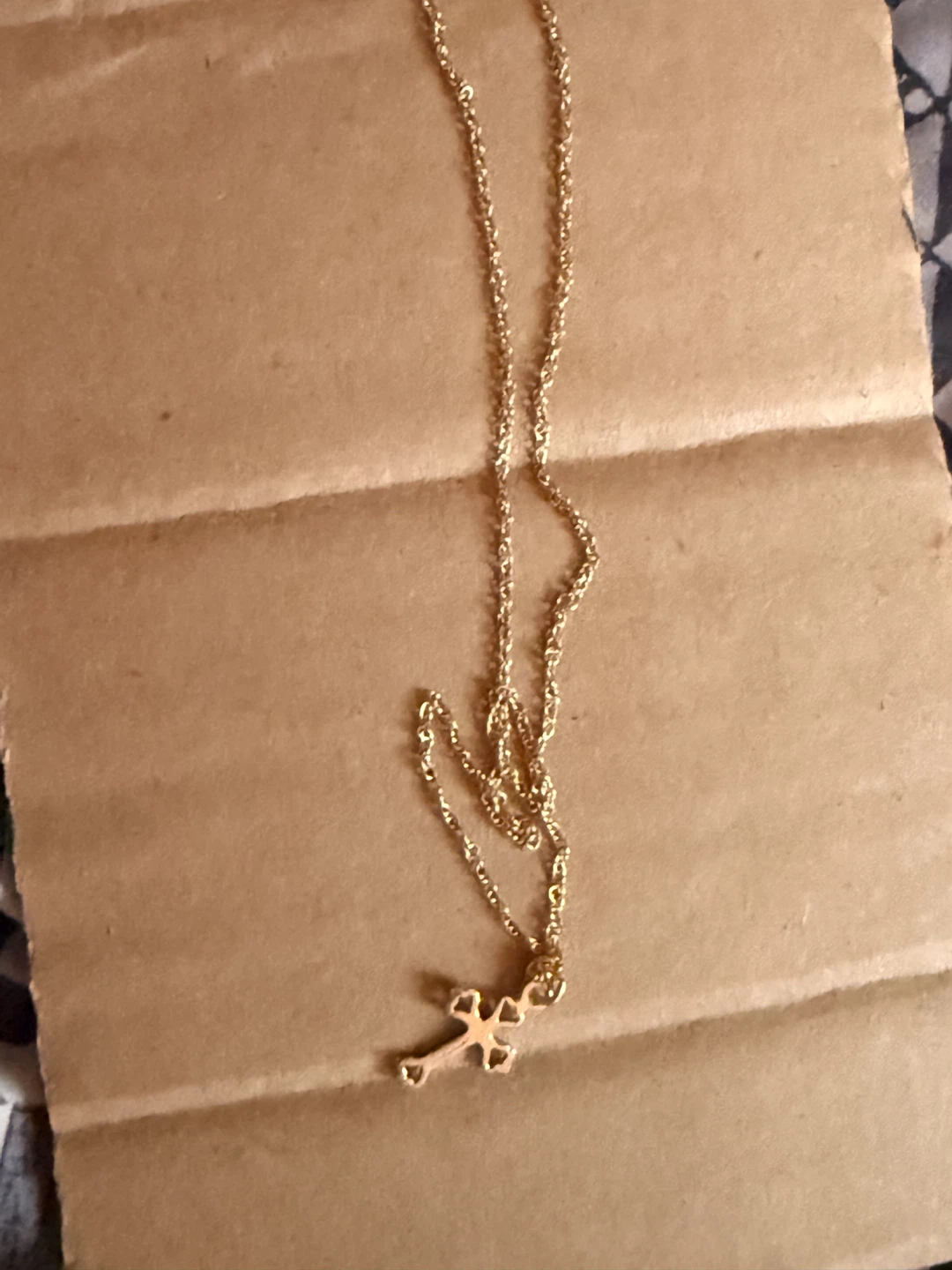Gold-tone Cross Necklace