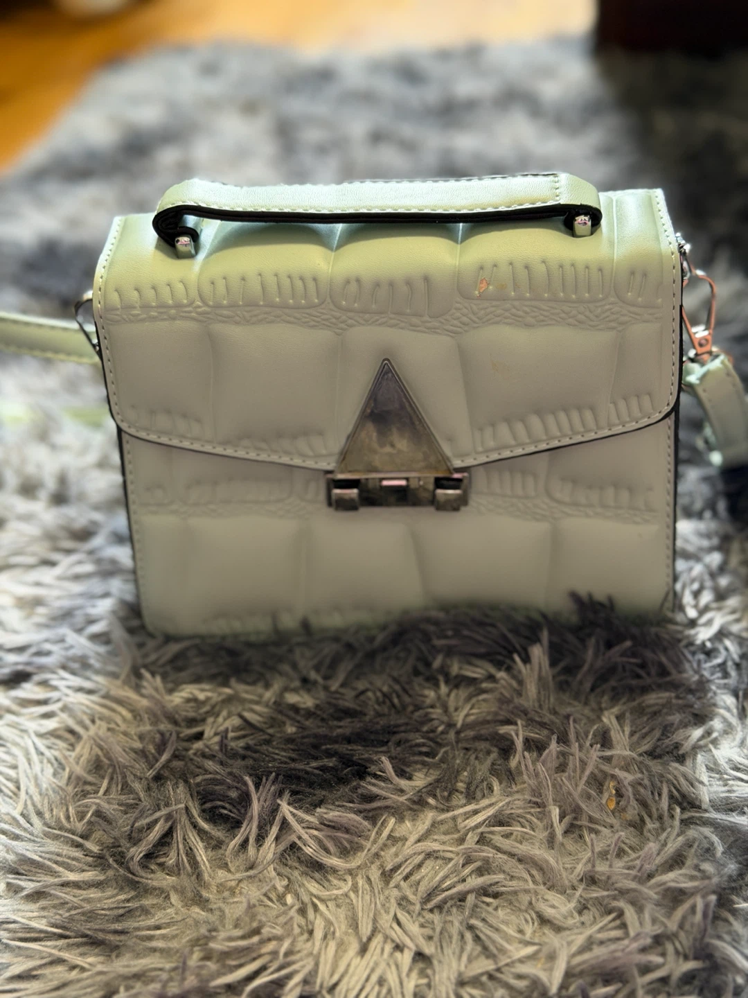 Light Green Quilted Shoulder Bag