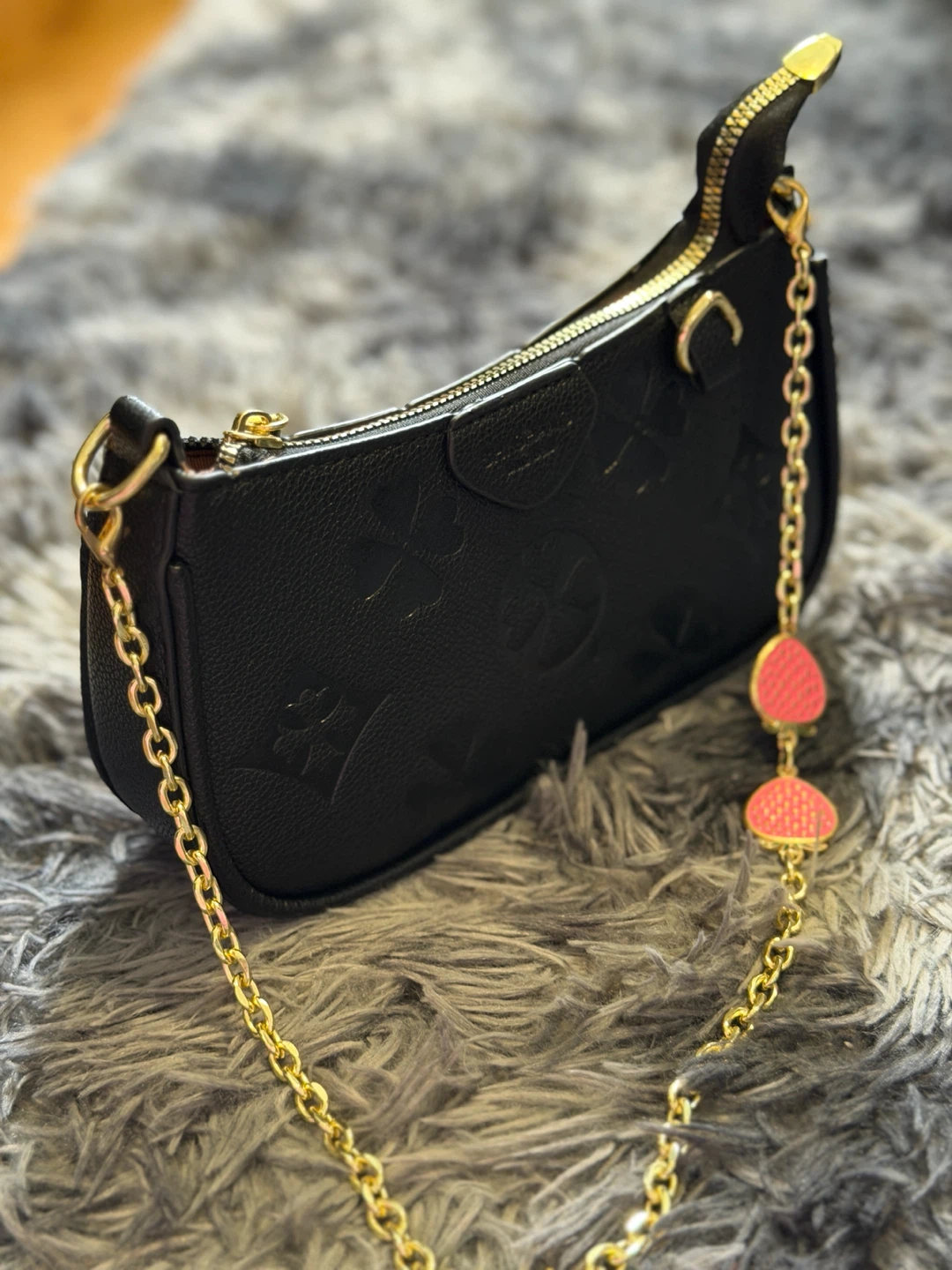 Black Embossed Shoulder Bag - photo 2