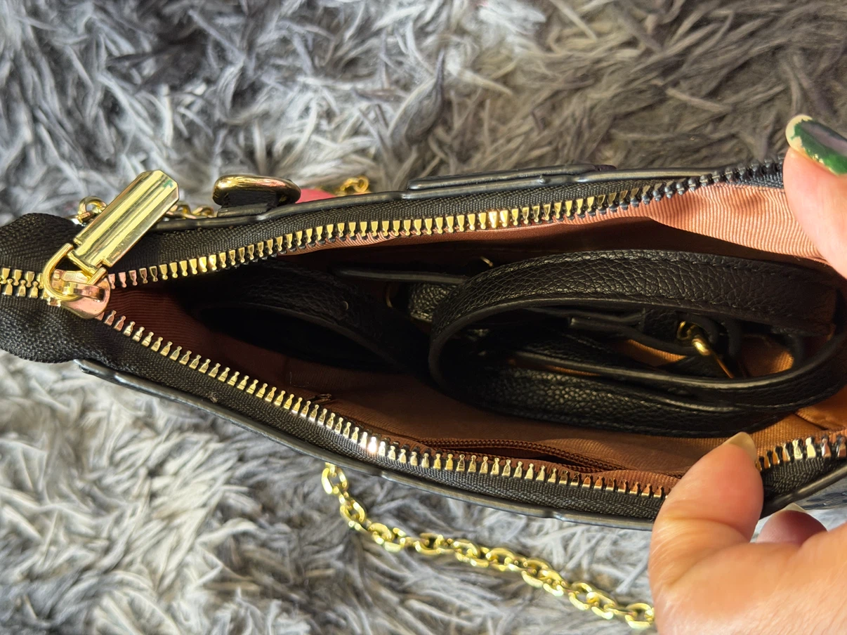 Black Embossed Shoulder Bag - photo 3