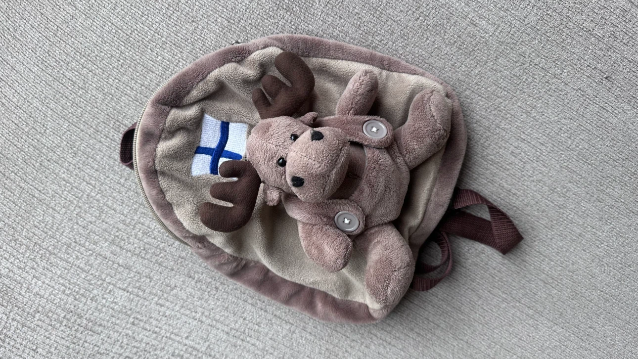 Plush Moose Backpack with Finland Flag - photo 2