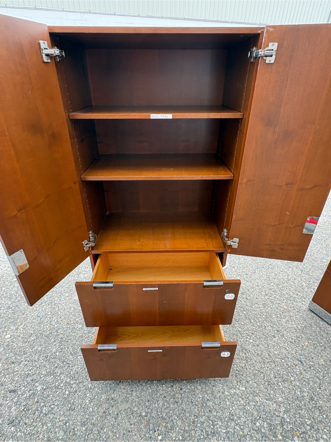 Free delivery used Wooden Cabinet with Shelves and Drawers
