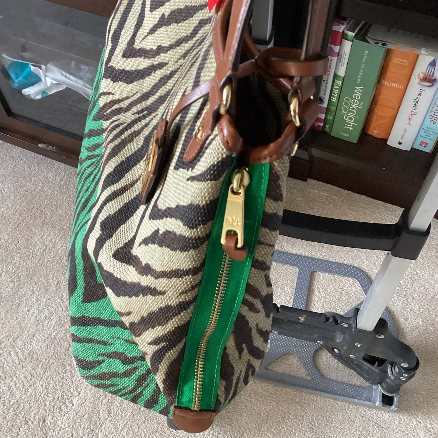 Lauren Ralph Lauren Zebra Print Tote Bag