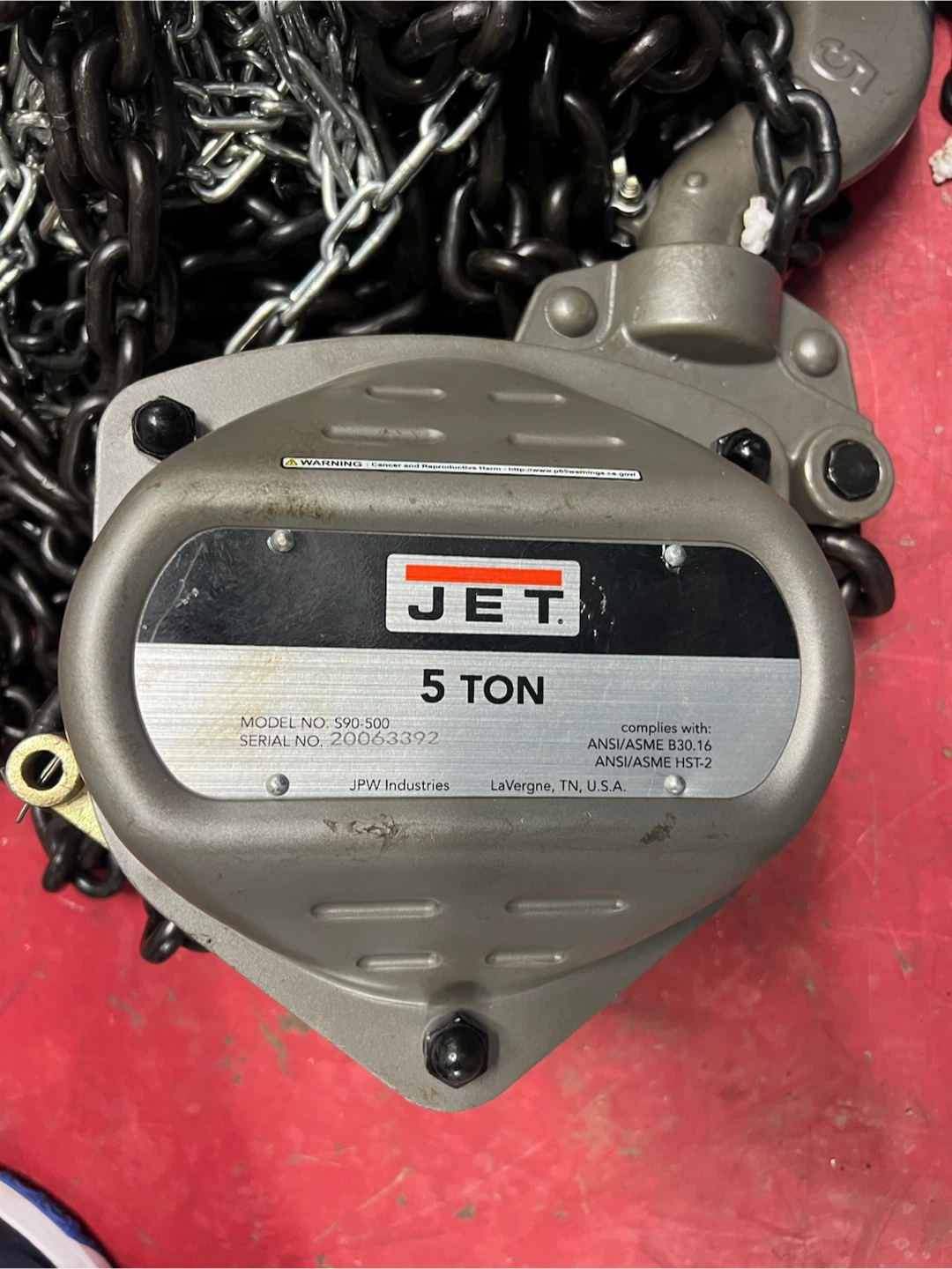 JET 5 Ton Chain Hoist S90-500 - photo 2