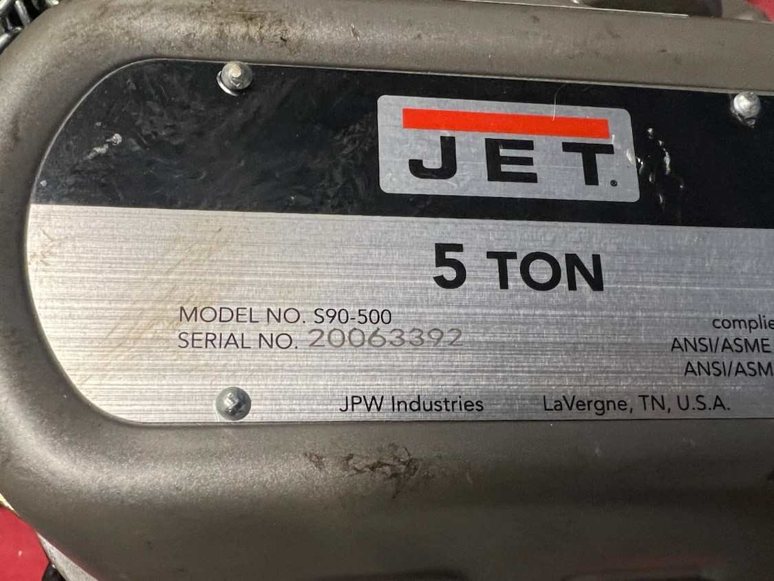 JET 5 Ton Chain Hoist S90-500 - photo 3