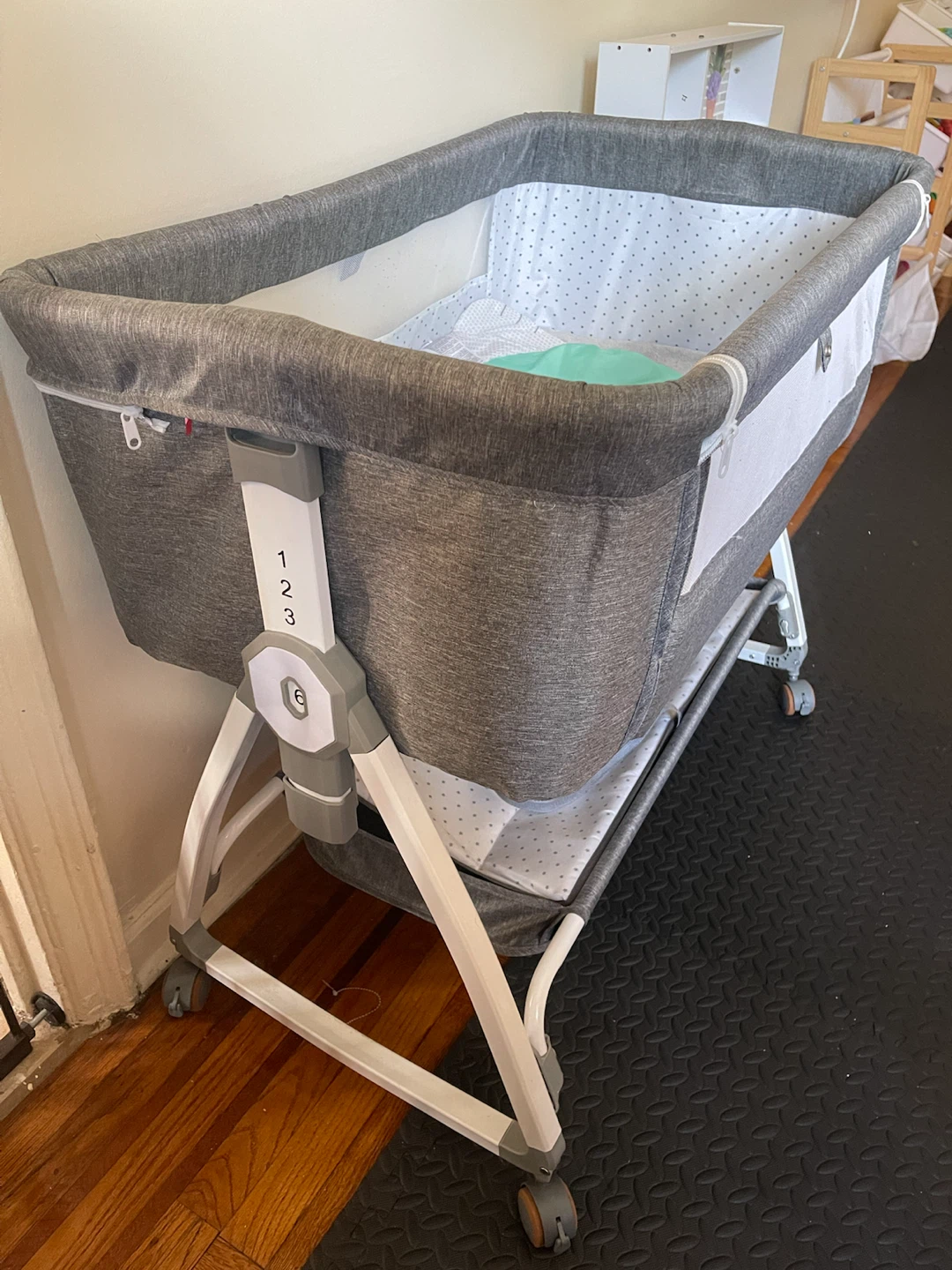 Grey Bassinet with Wheels
