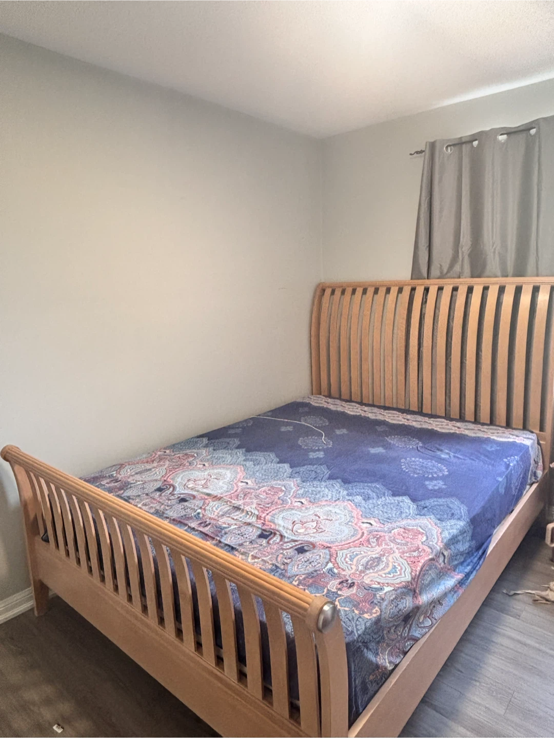 Wooden Sleigh Bed Frame – Queen Size