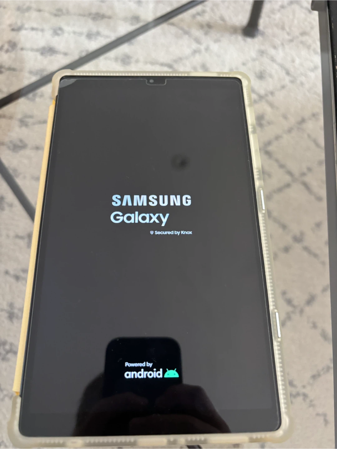 Samsung Galaxy Tablet with Yellow Case