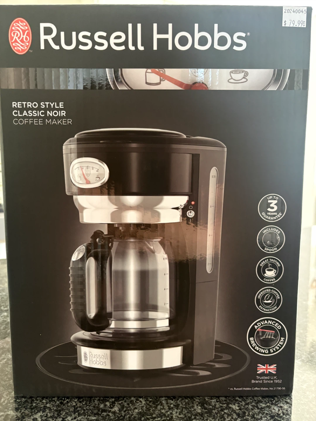 Russell Hobbs Retro Style Classic Noir Coffee Maker