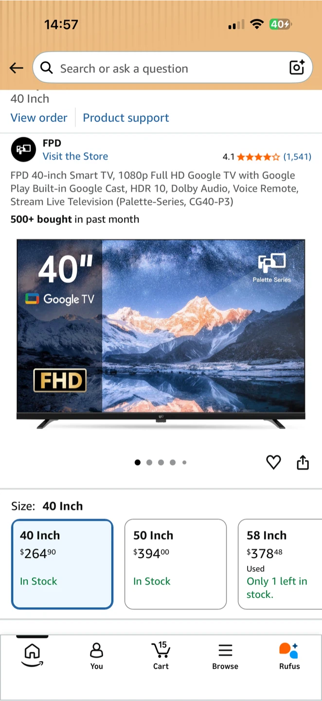 FPD 40-inch Smart Google TV FHD - photo 2