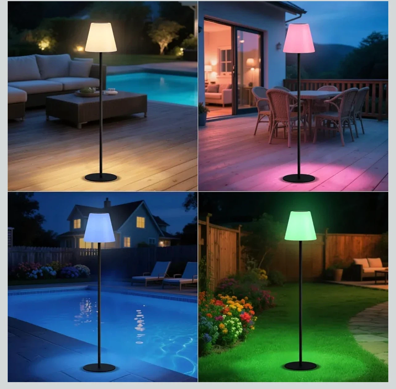 Outdoor Floor Lamp - Solar & USB Charging - photo 2