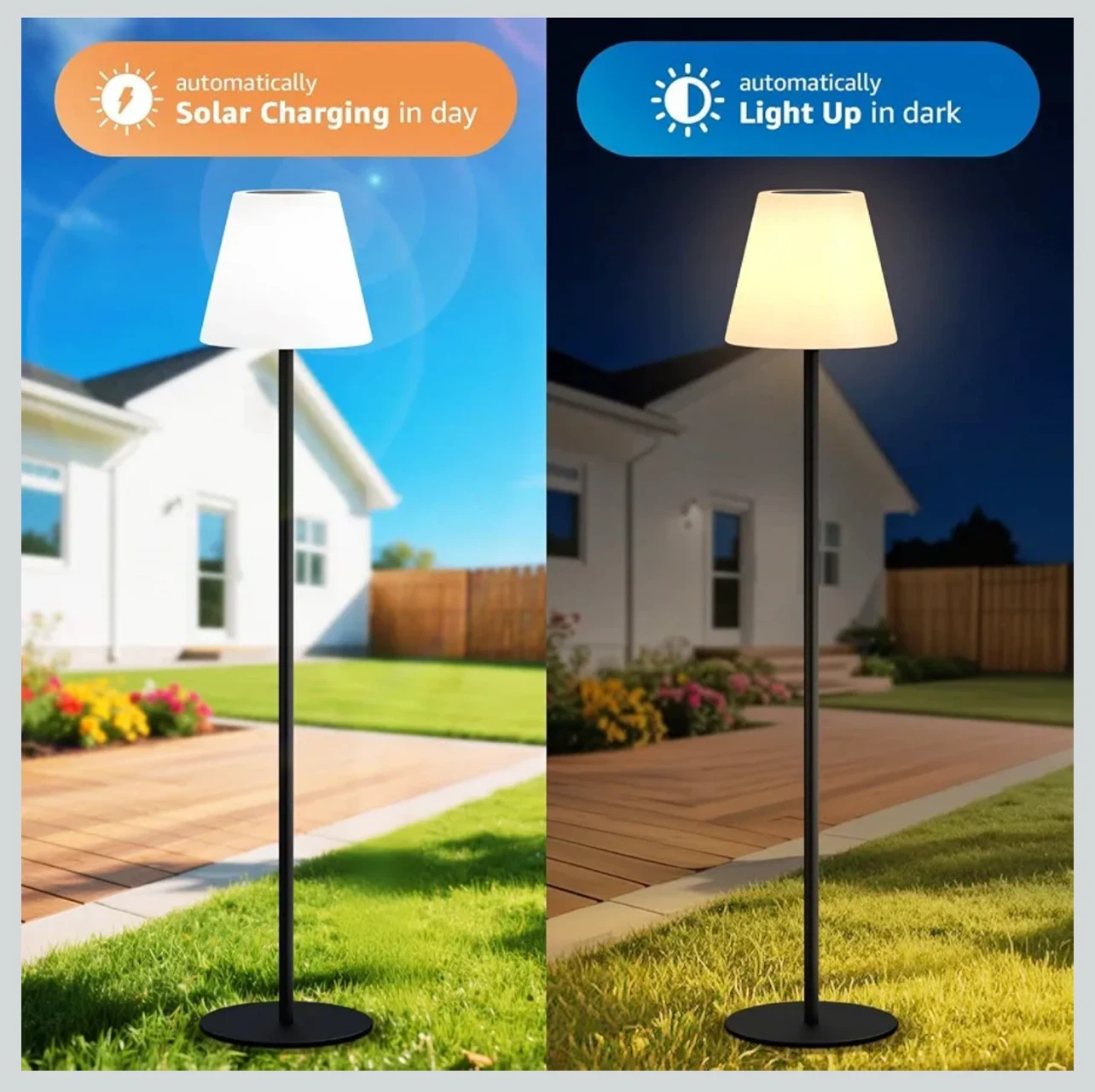 Outdoor Floor Lamp - Solar & USB Charging - photo 4