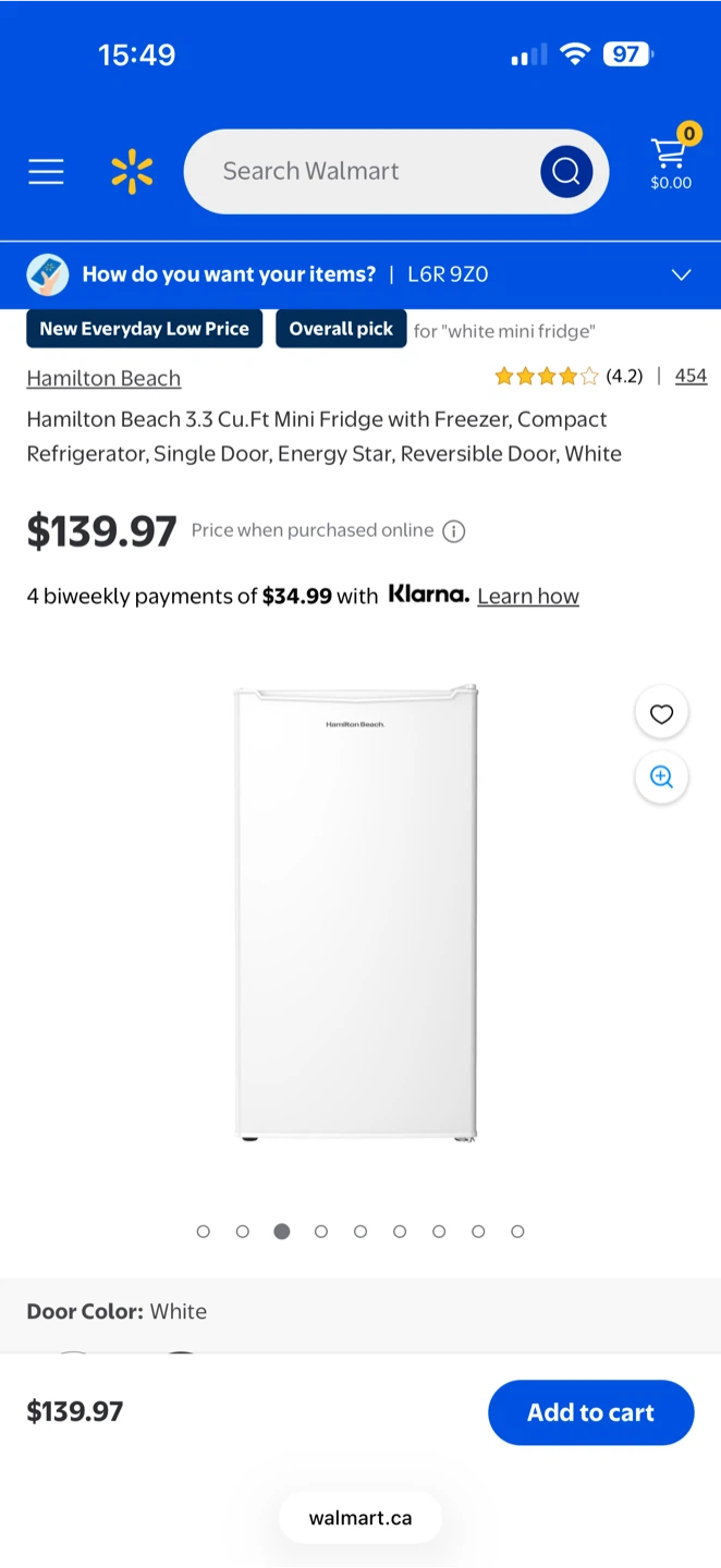Hamilton Beach 3.3 Cu.Ft Mini Fridge