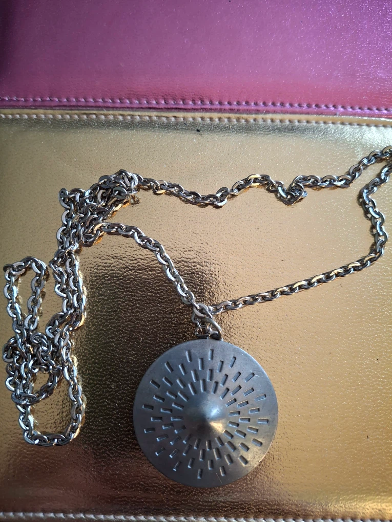 Necklace with vintage pewter pendant