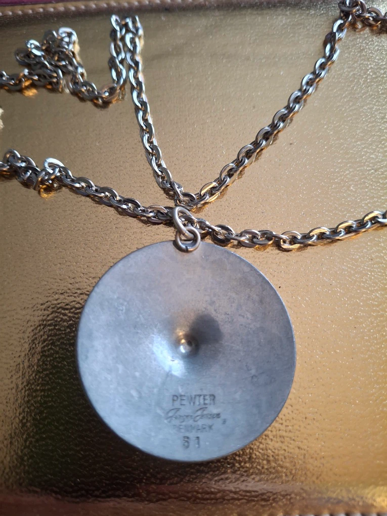 Necklace with vintage pewter pendant - photo 3