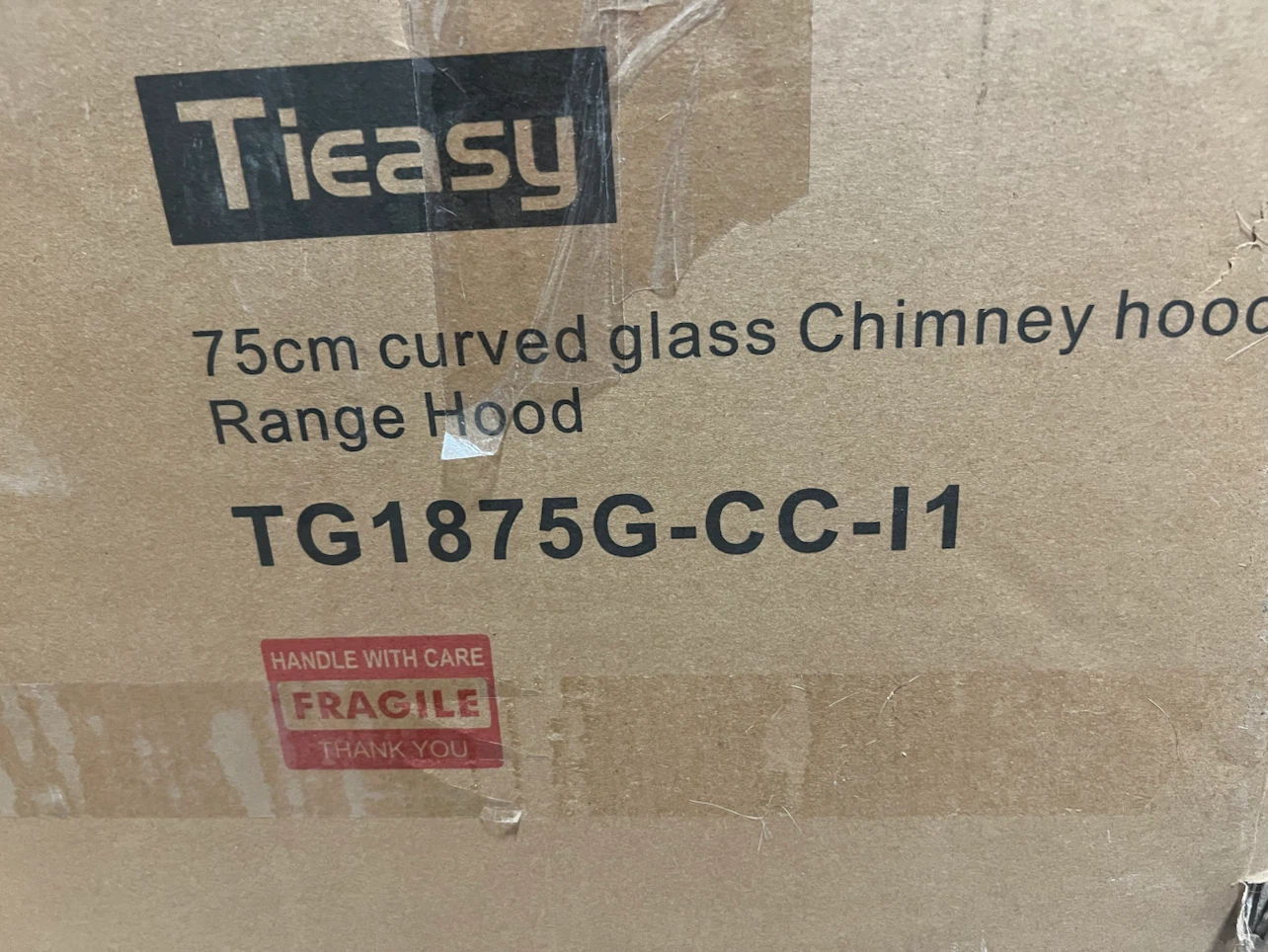 Tieasy 75cm Curved Glass Chimney Range Hood TG1875G-CC-11 - photo 2