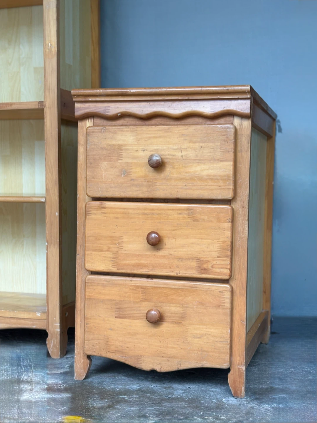 Wooden Bookshelf and 3-Drawer Cabinet Set - photo 4