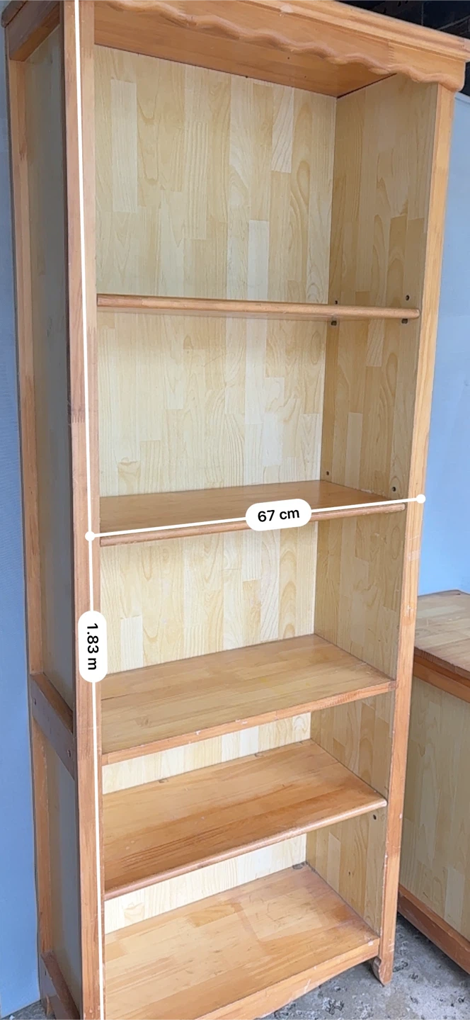 Wooden Bookshelf and 3-Drawer Cabinet Set - photo 5