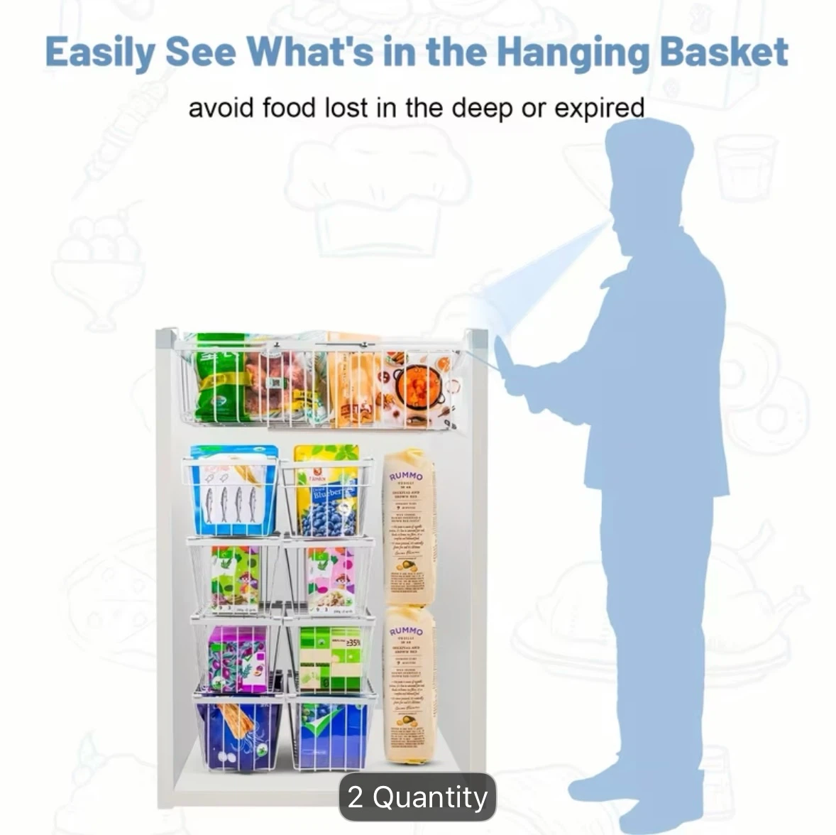 Freezer Organizer Bins 2 pcs - photo 4