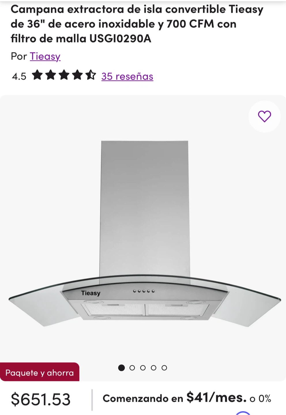 Tieasy 75cm Curved Glass Chimney Range Hood TG1875G-CC-11 - photo 3