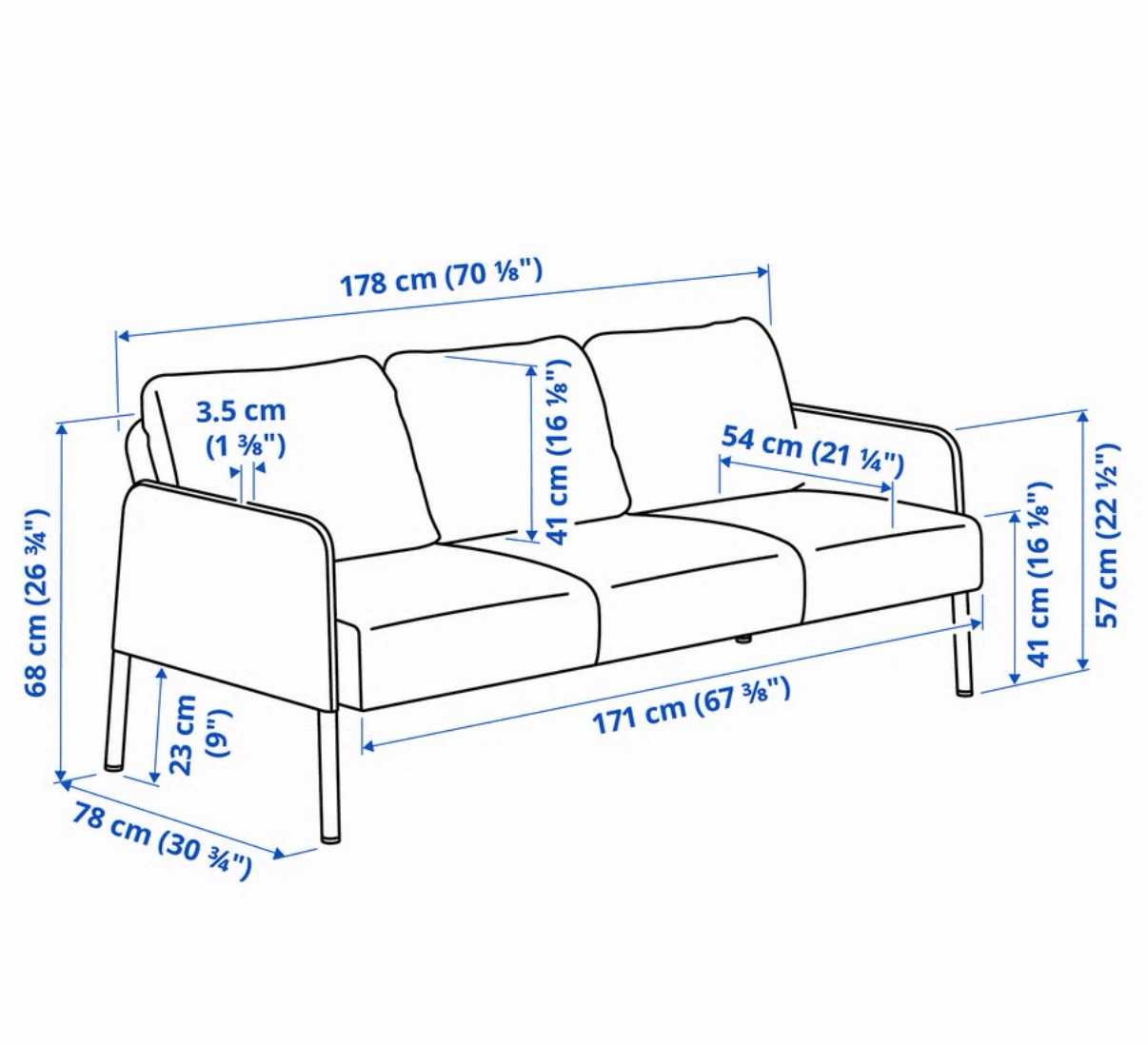 3 Seater IKEA Sofa - photo 2