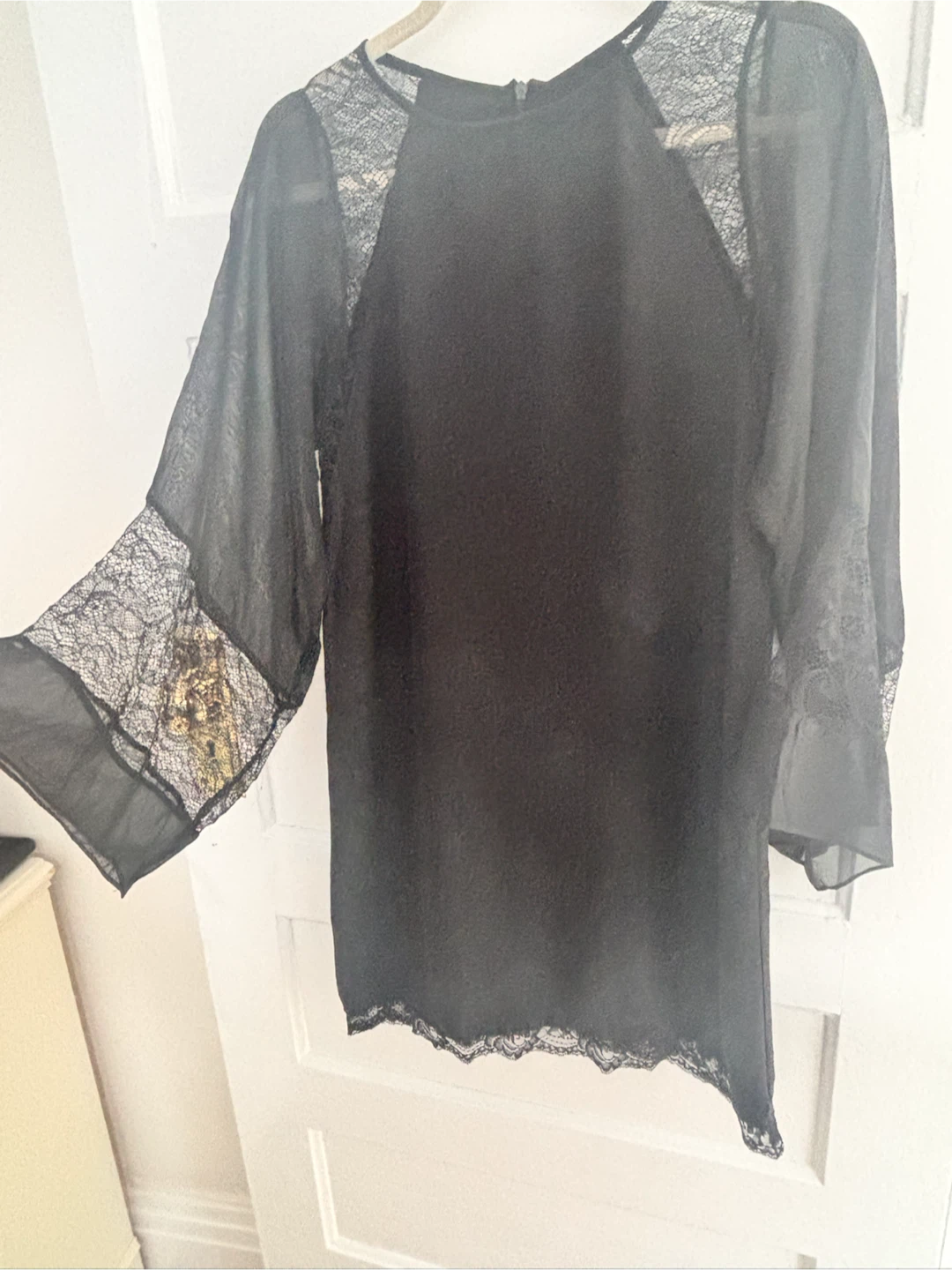 Silk Lace Sleeve Dress