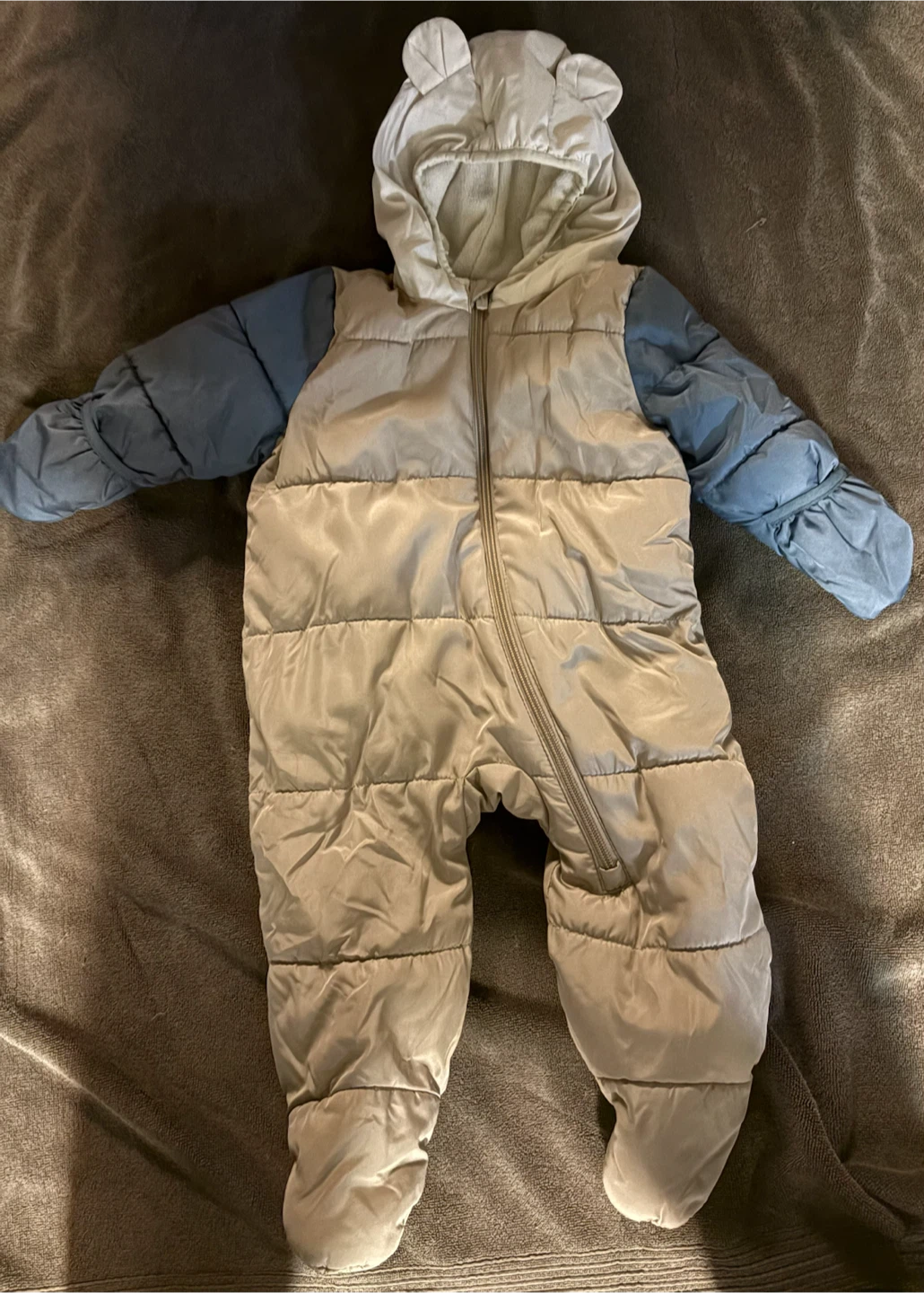 Baby Snowsuit with Bear Hood 6-12 months