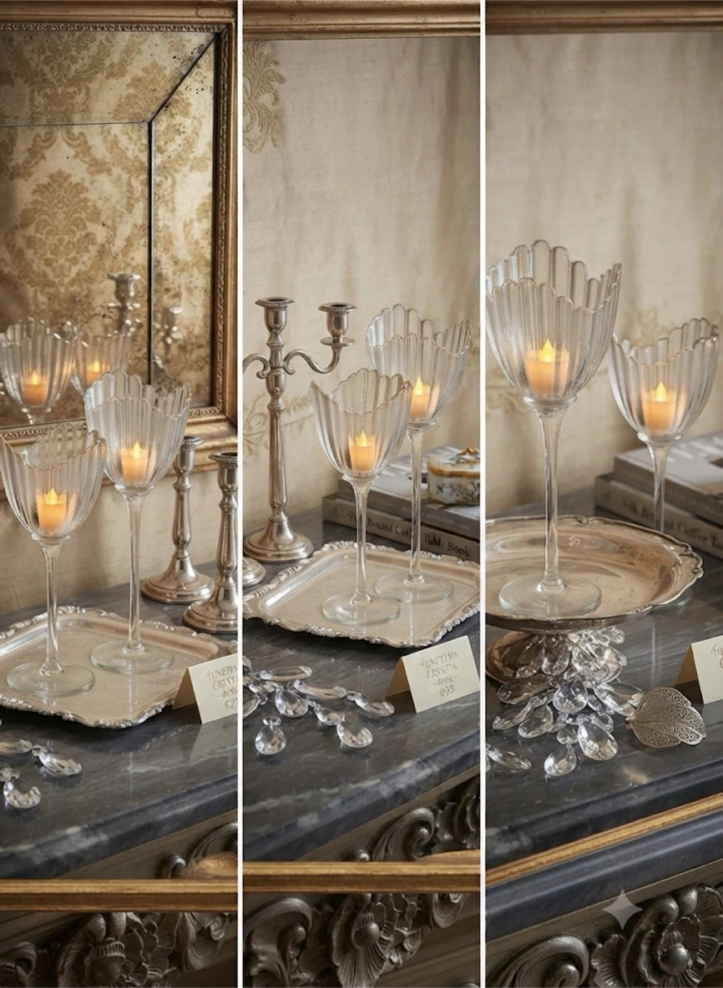 Luxury Tulip-Style Glass Tealight/LED Candle Stands - photo 3