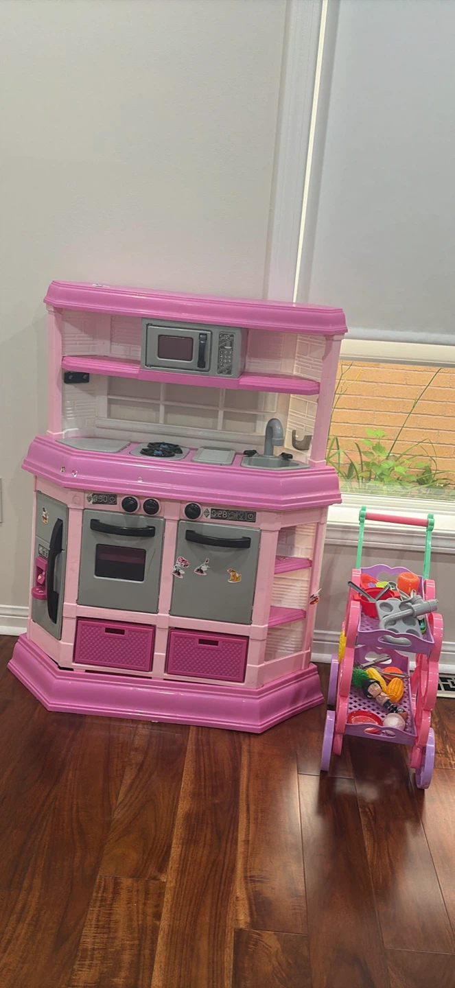 Pink Play Kitchen with Accessories