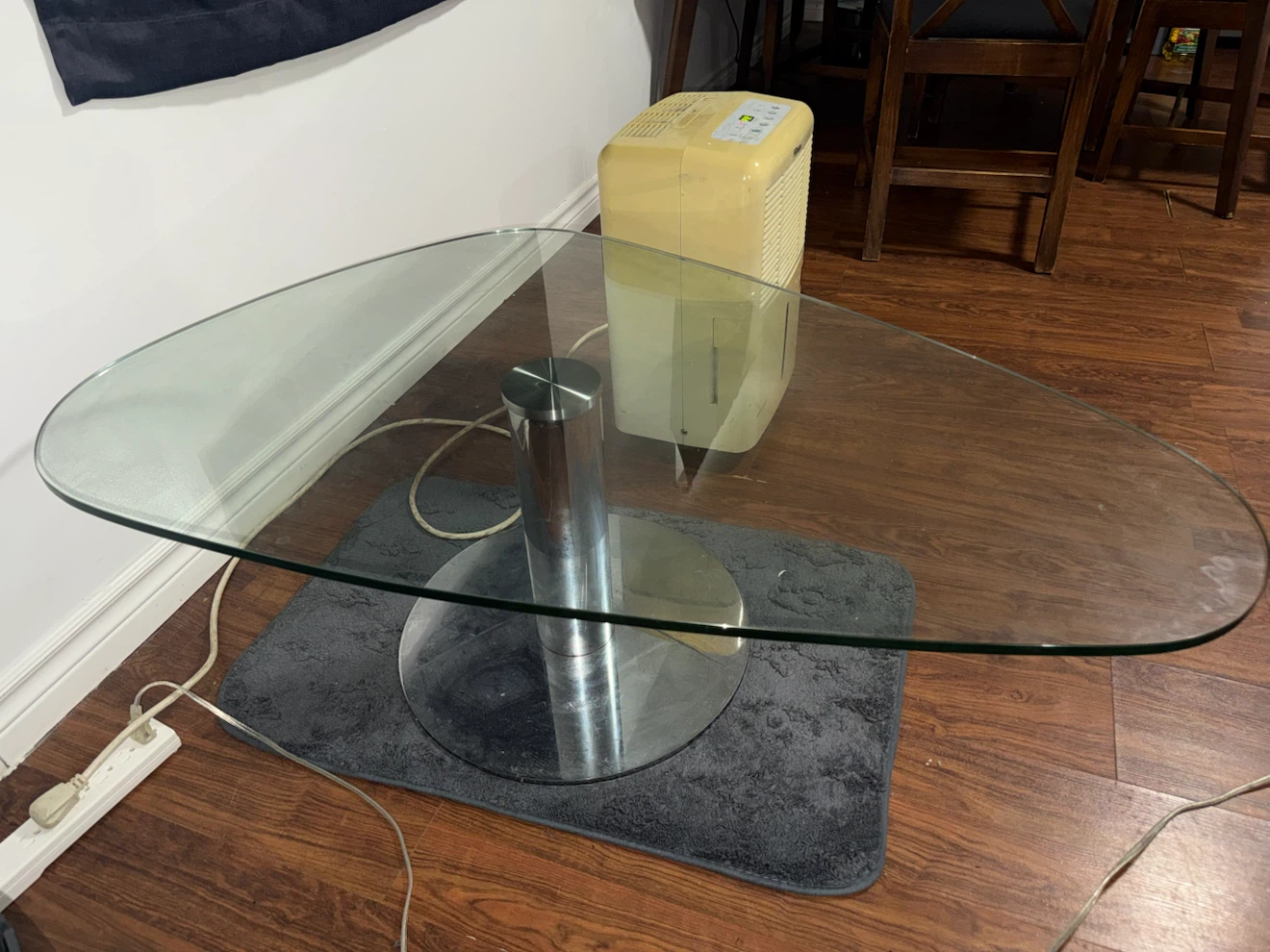 Glass Coffee Table with Metal Base - photo 2