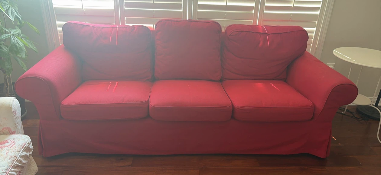 Red 3-Seater Sofa