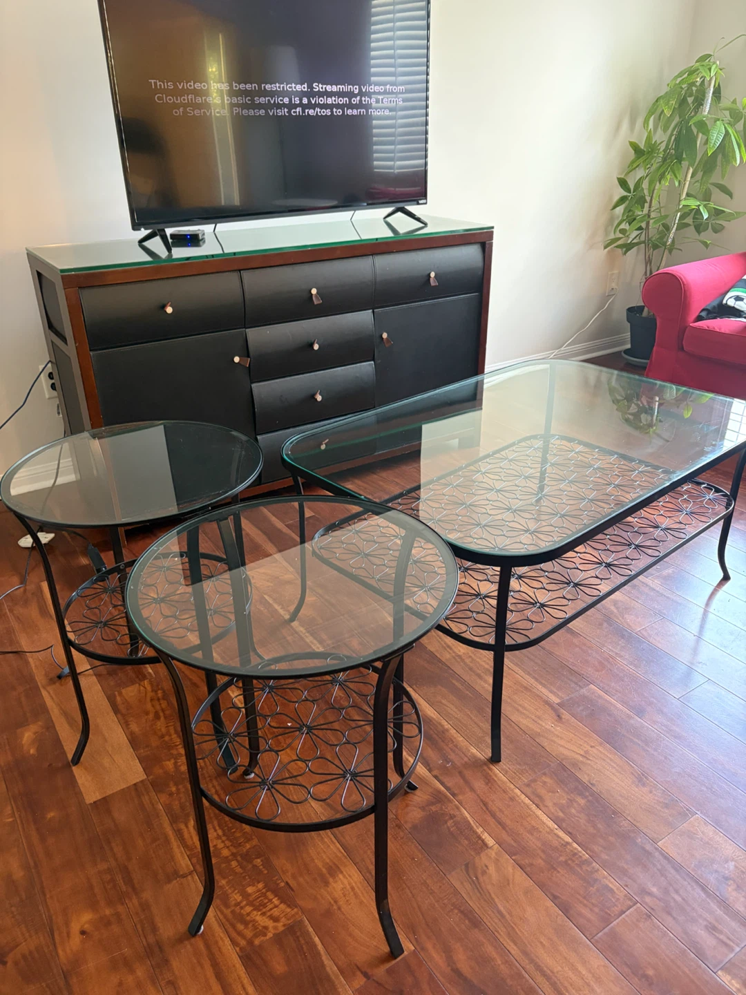 Glass Top Coffee and End Table Set