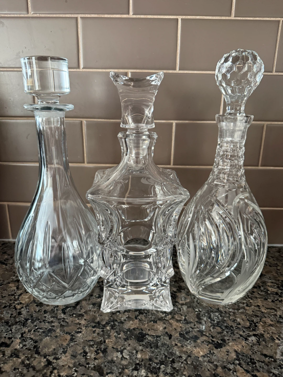 Set of 3 Crystal Decanters