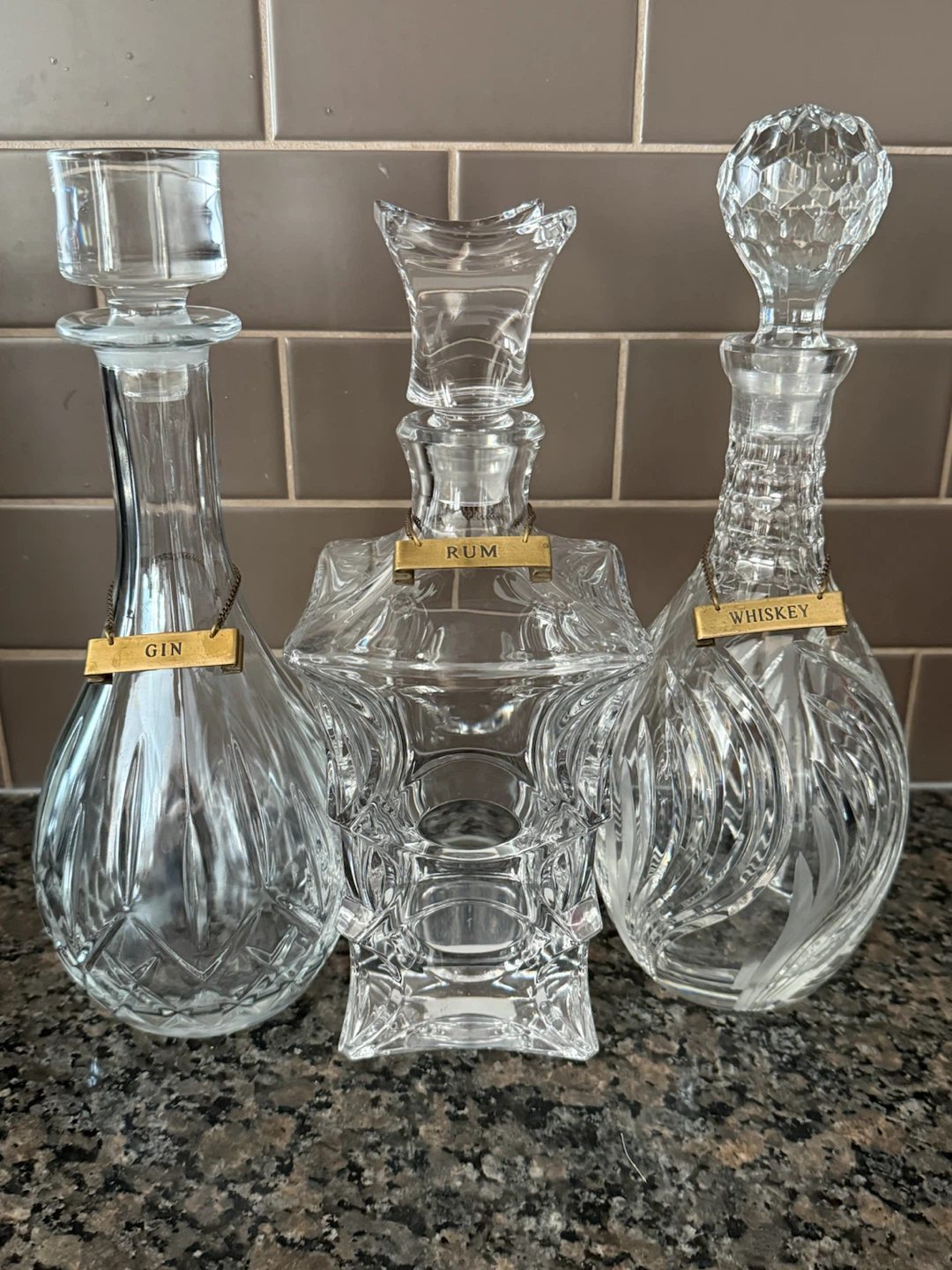 Set of 3 Crystal Decanters - photo 2