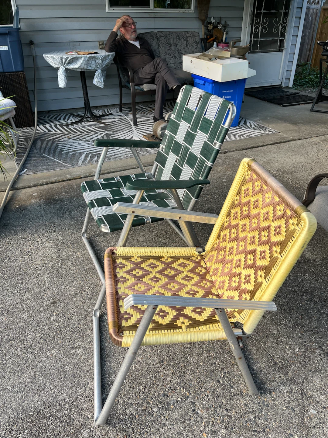 Vintage Webbed Folding Lawn Chairs (2) - Made in Canada - photo 2