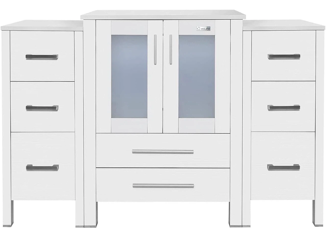 eclife 48" Modern Bathroom Vanity Sink Combo - White - photo 2