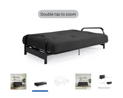 Black Futon Sofa - photo 2