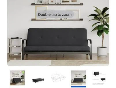 Black Futon Sofa - photo 3