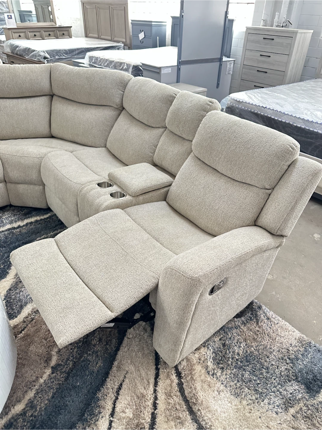 GREY manual reclining sectional - photo 2