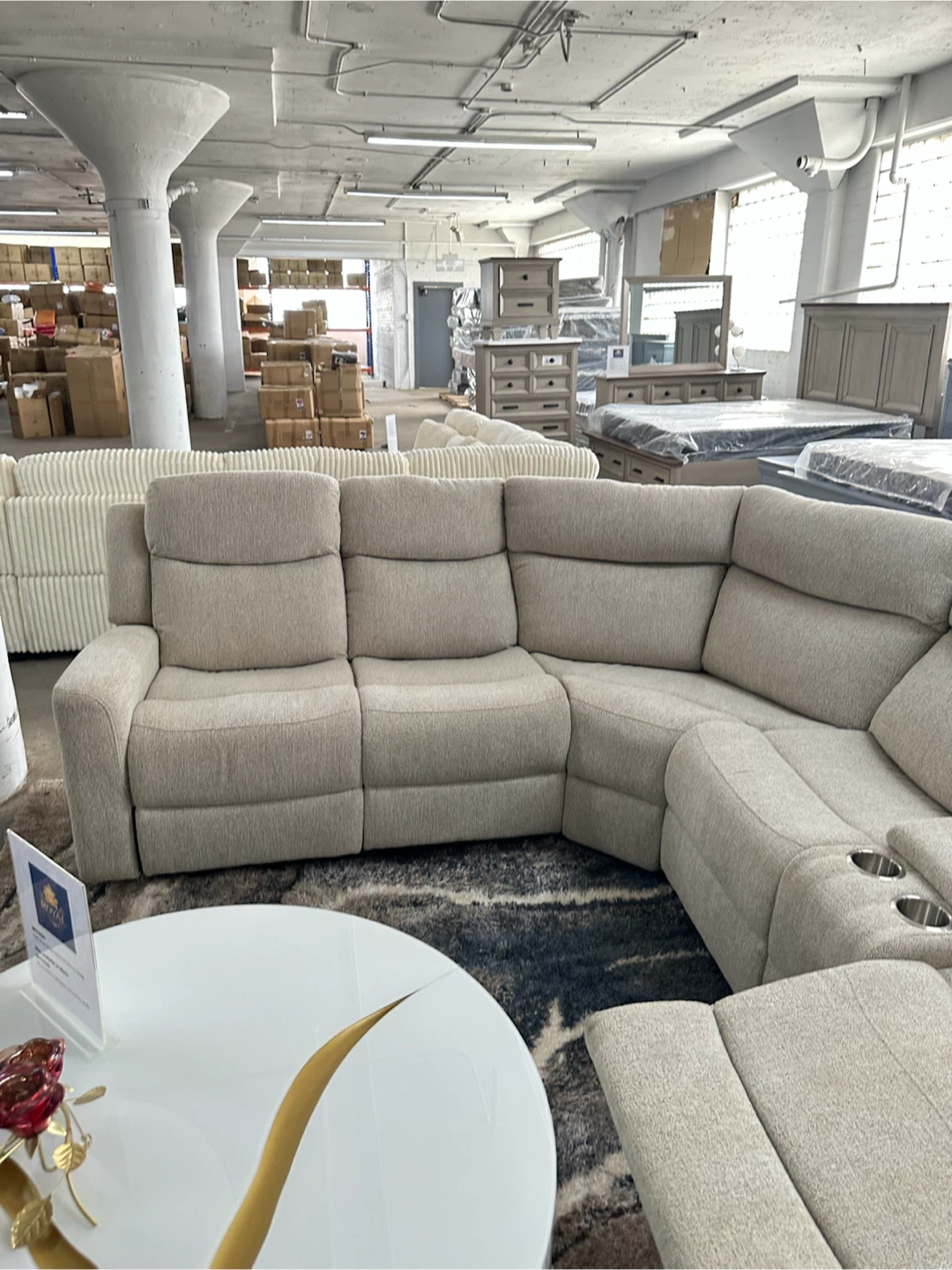 GREY manual reclining sectional - photo 3