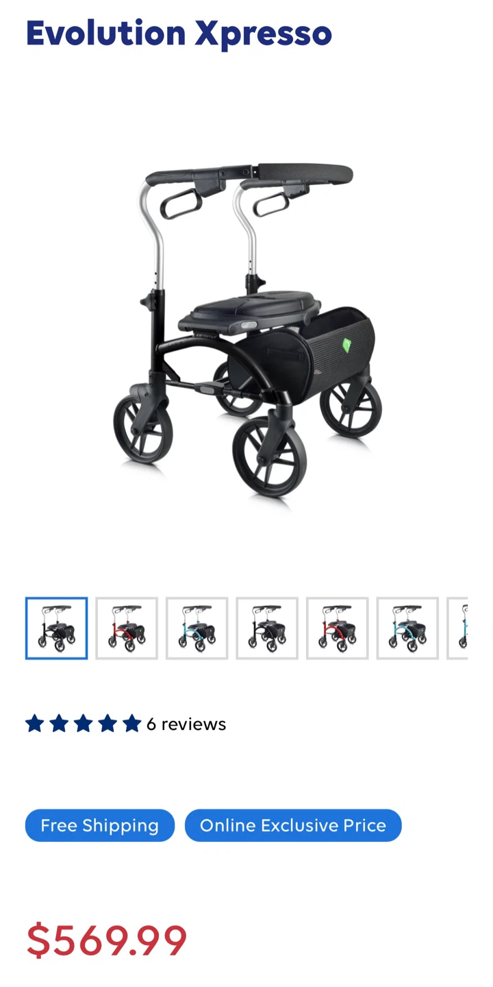Evolution Xpresso Tall Rollator Walker - photo 5
